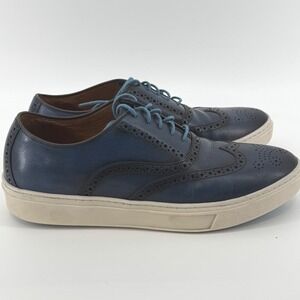Johnston Murphy Mens Navy Wingtip Brogue Sneakers Size 10.5 Made in Brazil